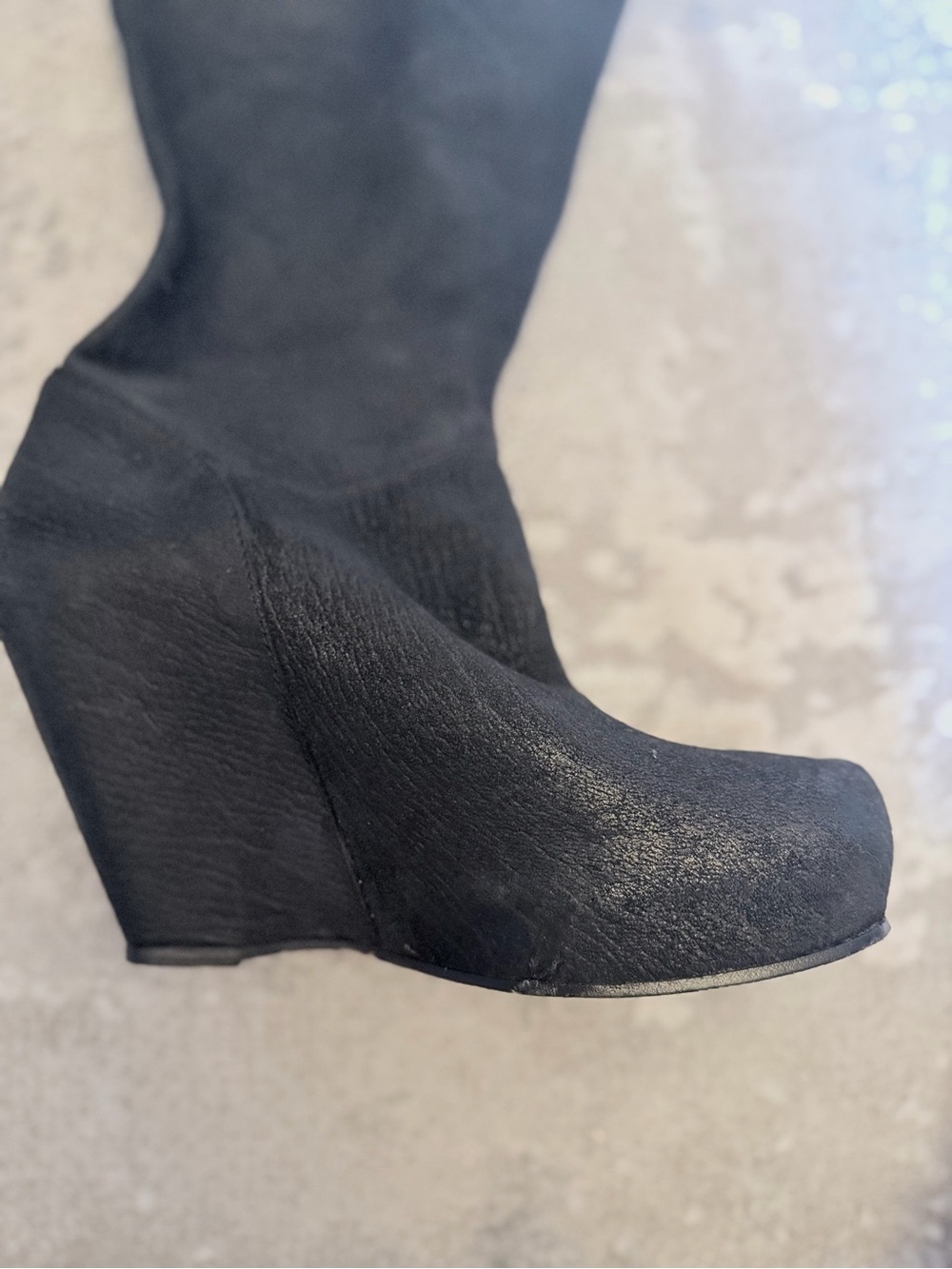 Rick Owens 09 CRUST Leather Women’s Black Wedges Sz 39/9 - Dark Avant Garde - Picture 8 of 14